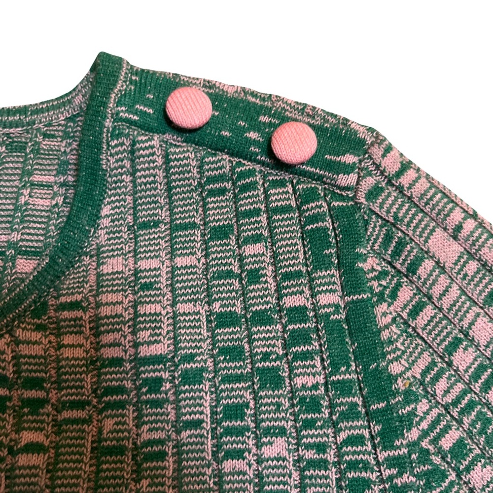 Live The Process Green and Pink Marled Cropped Sweater Size Small - Picture 3 of 5